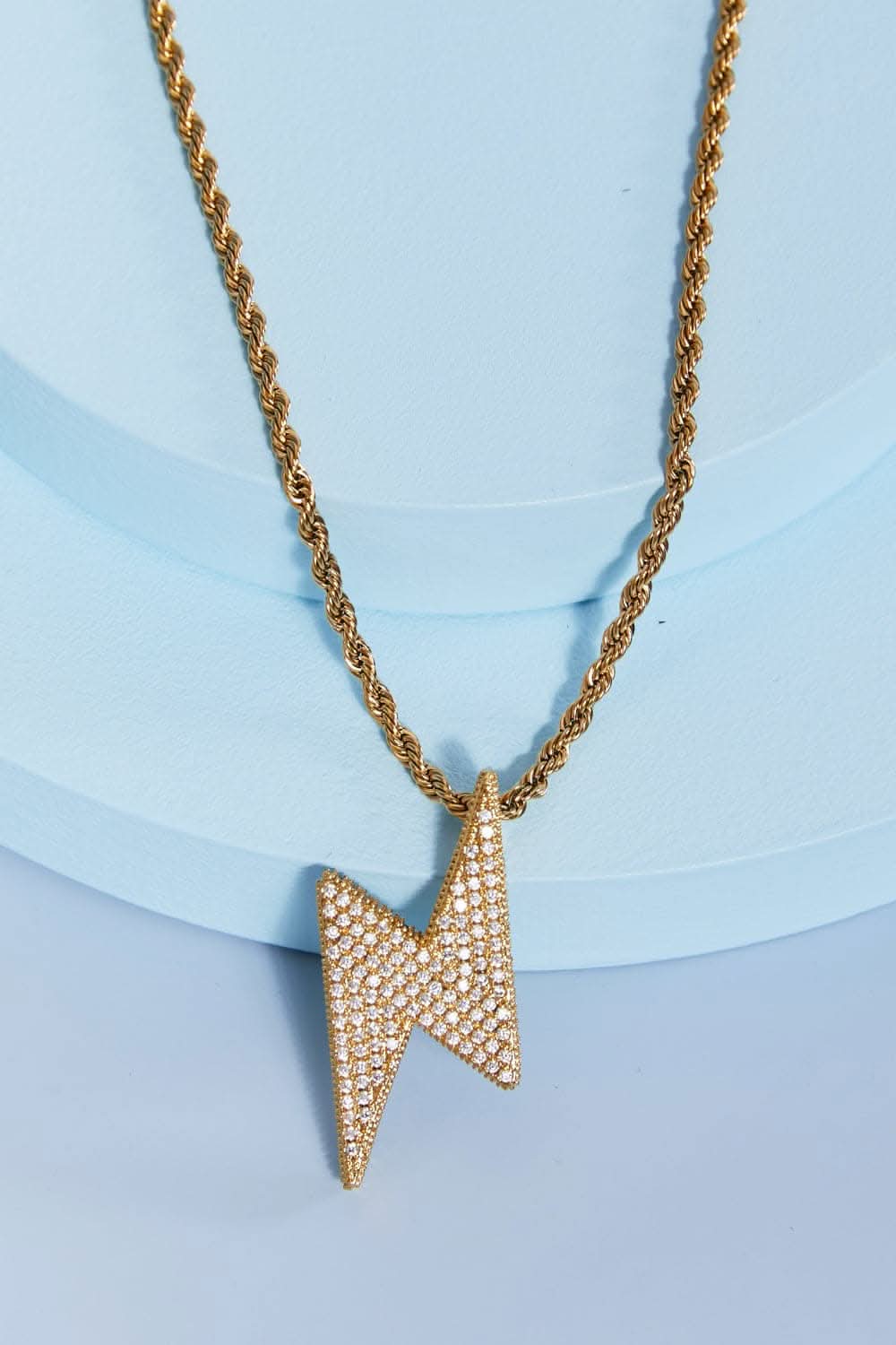 Brass Lightning Bolt Necklace - Love Salve